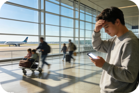 Traveler at airport